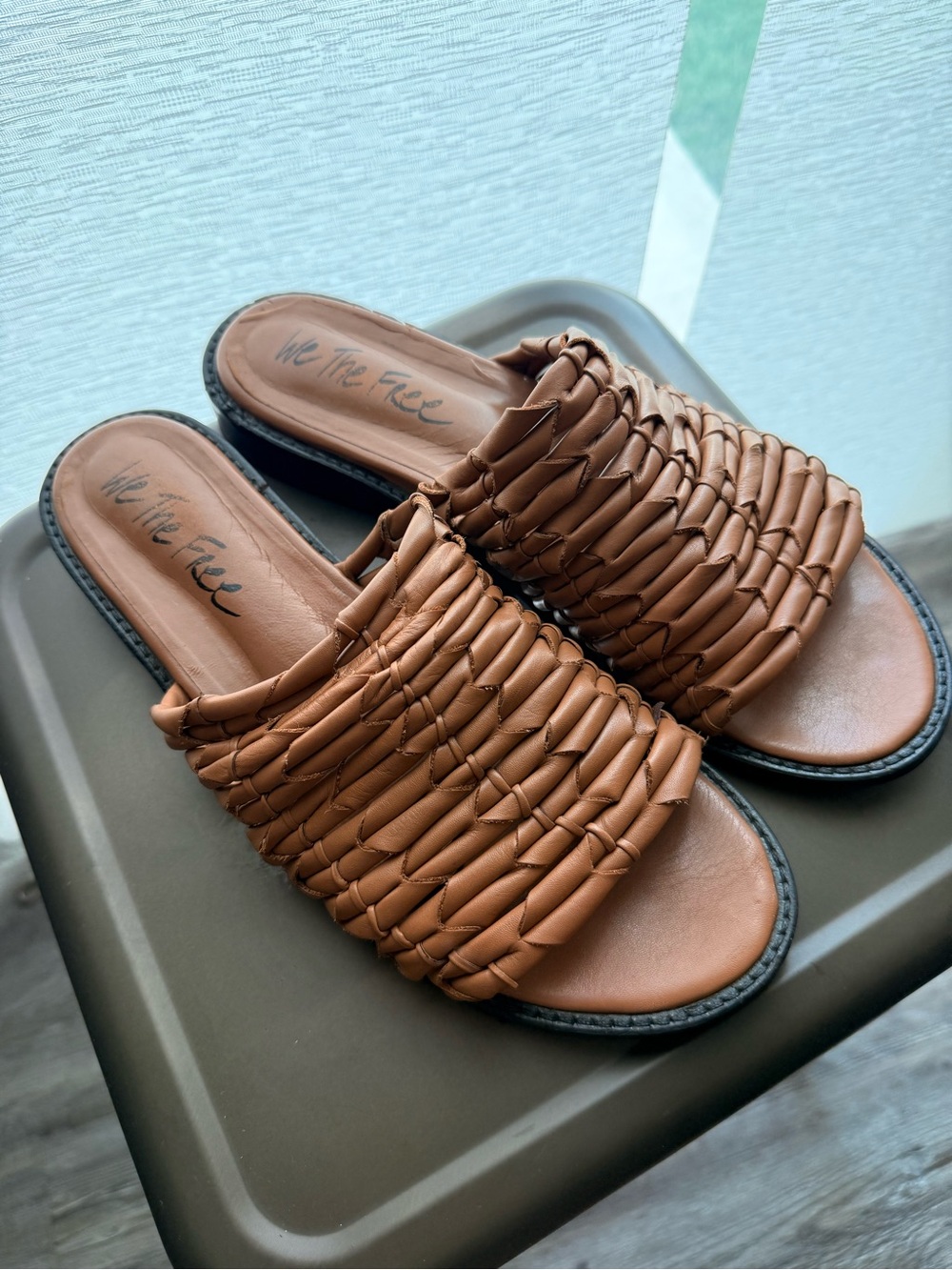 We The Free Tan Paloma Slide Sandals